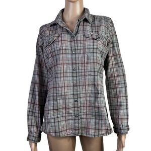 Woolrich Women's top Casual shirt Button Down plaid Size M